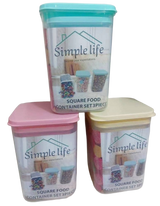 طقم بقوليات 3 قطع مربع