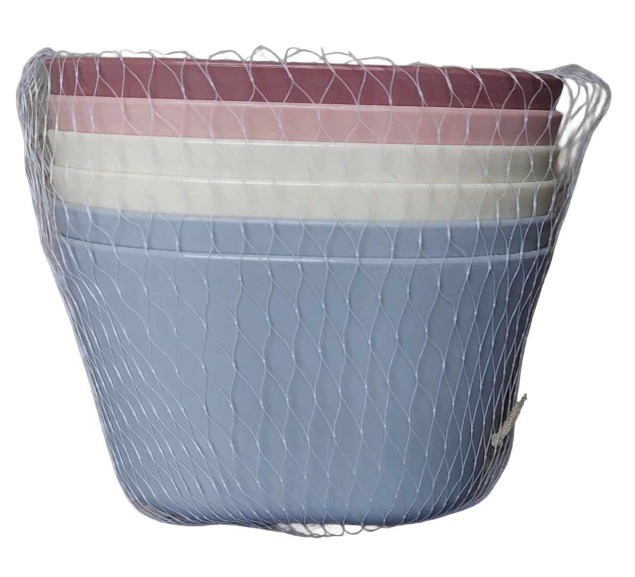 طقم اطباق بلاستيك مربع الوان 6 قطعة